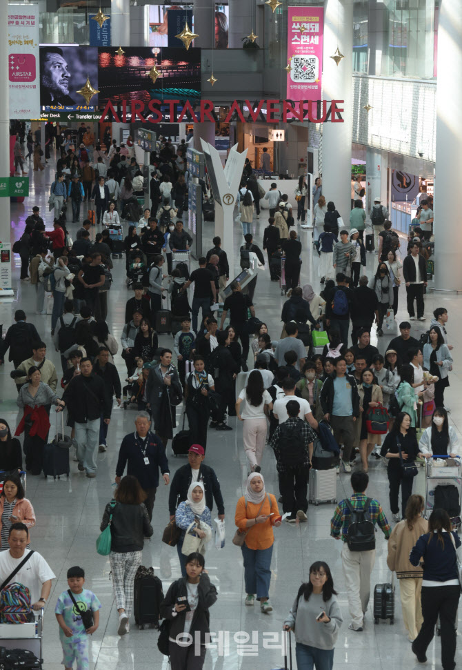 황금연휴 앞두고 북적이는 공항                                                                                                                                      ...