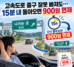 고속도로 출구 잘못 빠져도…15분 내 돌아오면 900원 면제
