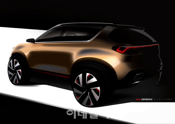기아차, 인도 공략 소형 SUV 콘셉트 공개..새 엠블럼 장착