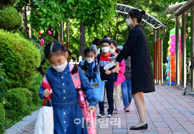 [포토]학생들 맞이하는 선생님