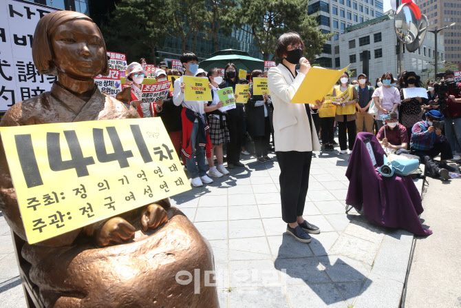 [포토]이나영 정의기억연대 이사장 경과보고