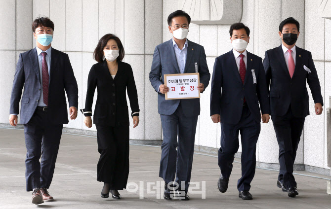 [포토]미래통합당, 추미애 법무부 장관 직권남용으로 고발