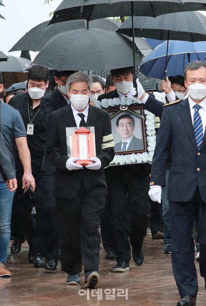 [포토]장지로 향하는 고인의 위패와 영정사진