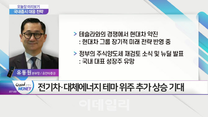 [오늘장 미리보기] 전기차·대체에너지 테마 상승 가능성