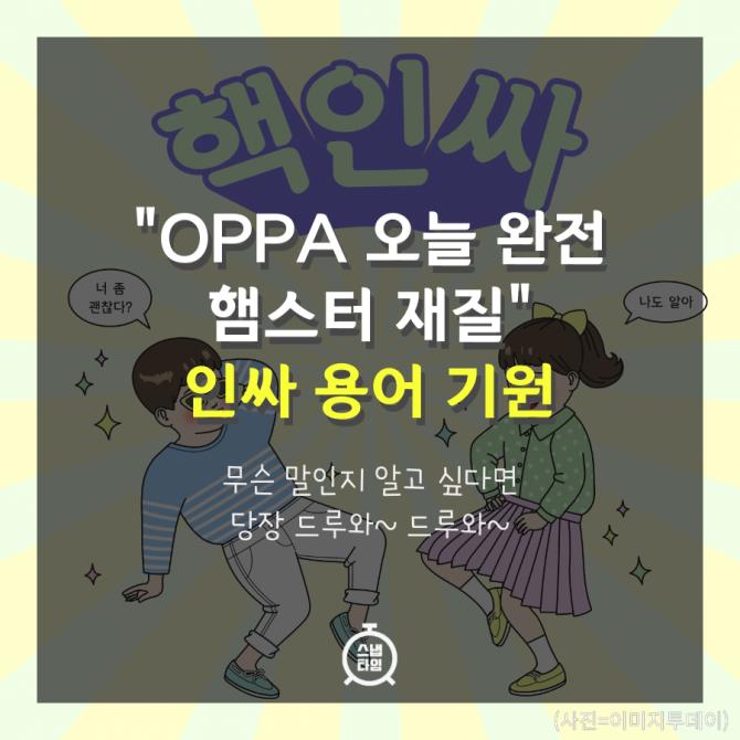 [카드뉴스] "OPPA 오늘 완전 햄스터 재질" 인싸 용어 기원
