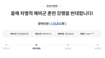 예비군 훈련 강행 소식에…靑 청원 등장 "감염되면 보상할 거냐"