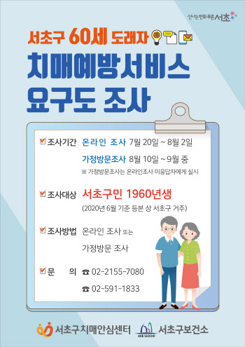 서초구, 치매예방서비스 요구도 조사 실시