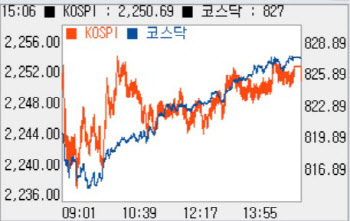  개인 매수 앞세워 반등…2250선 탈환