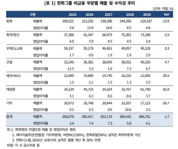 한화그룹, 태양광 부문 등 투자 부담…"재무구조 모니터링 필요"