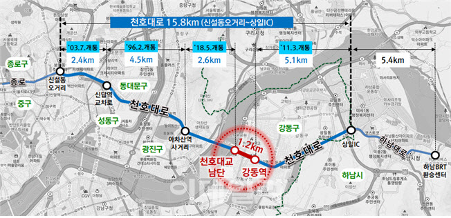 천호대로 중앙버스차로 11일 개통…"서울~하남 버스길 완성"