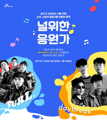 "음악선물로 청춘 위로"…SKT, '널 위한 응원가' 캠페인