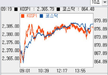 개인 매수 앞세워 880선 ‘턱밑’…2년3개월 최고치