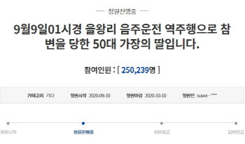 '만취 벤츠' 역주행 차량 피해자 딸의 눈물 청원, 하룻새 25만명 동의