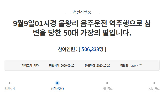 '을왕리 음주운전' 청원, 50만명 동의…동승자도 입건