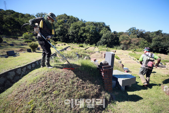 [포토]'벌초는 우리에게 맡겨 주세요'