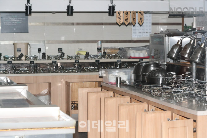 [포토]거리두기 하향조정, 여전히 뷔페는 올스톱