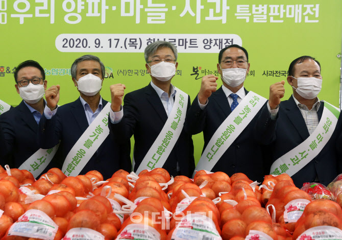 [포토] 양파· 마늘·사과 특별판매전