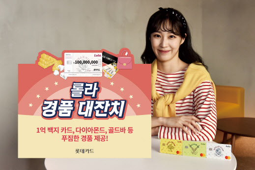 롯데카드 "롤라카드 쓰면 '1억원 백지카드' 드립니다"