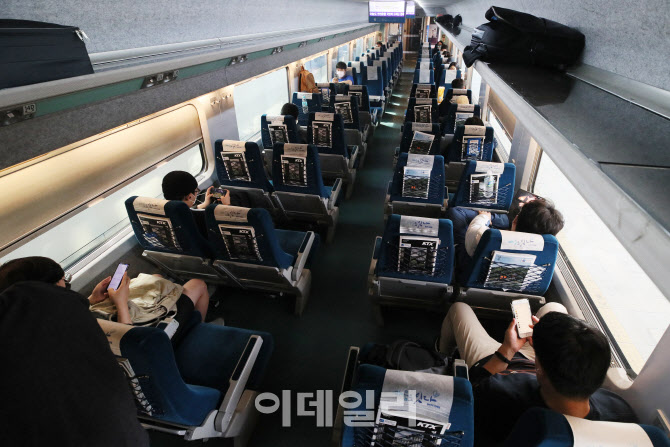 [포토]코로나19로 열차 내 창가 쪽 좌석만 탑승 가능