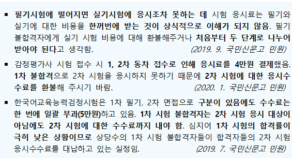 "1·2차 나눠치는 국가전문자격시험, 차수별로 응시수수료 받기로"