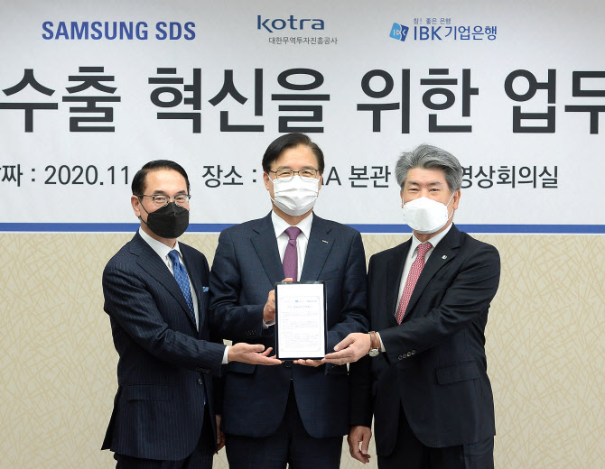 코트라·기업은행·삼성SDS, 中企 지원 업무협약