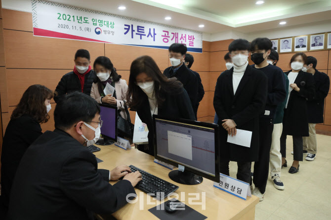 [포토]카투사 선발 여부 확인하는 참관인들