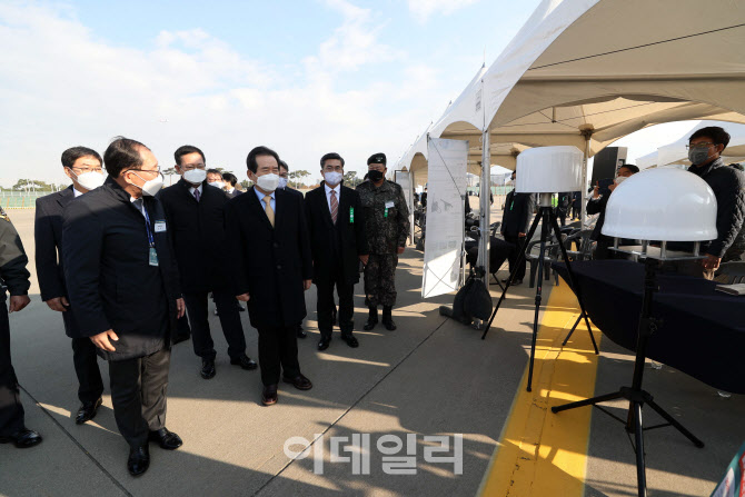 [포토]안티드론 살펴보는 정세균 총리