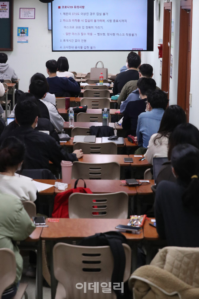 [포토]방역수칙 준수하며 열린 2차 논술 전형