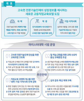 전문대서 석사학위 딴다…`마이스터대` 내년부터 2년간 시범운영