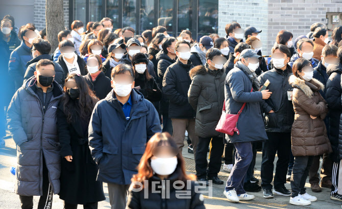 [포토]교문밖에서 수험생 기다리는 학부모들