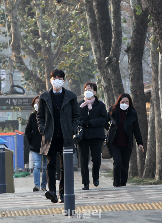 [포토] 미세먼지 속 출근길