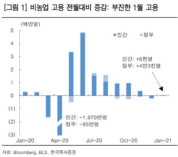 “美1월 고용지표 부진, 추가 부양책 당위성 부여”