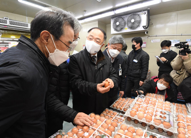설 앞두고 마트 찾은 홍남기 "성수품 가격안정 최우선 대응"