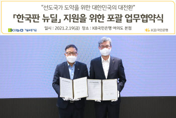 KB국민은행, 기술보증기금과 한국판뉴딜 기업 발굴·지원