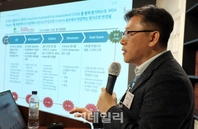 [포토]윤덕찬 지속가능발전소 대표, 'ESG 리스크와 평가'란