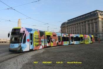 벨기에 브뤼셀서 한국 상징하는 트램 달린다