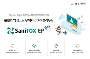 지란지교시큐리티, CDR 탑재 `새니톡스EP` 출시…"랜섬웨어 대응에 필수"