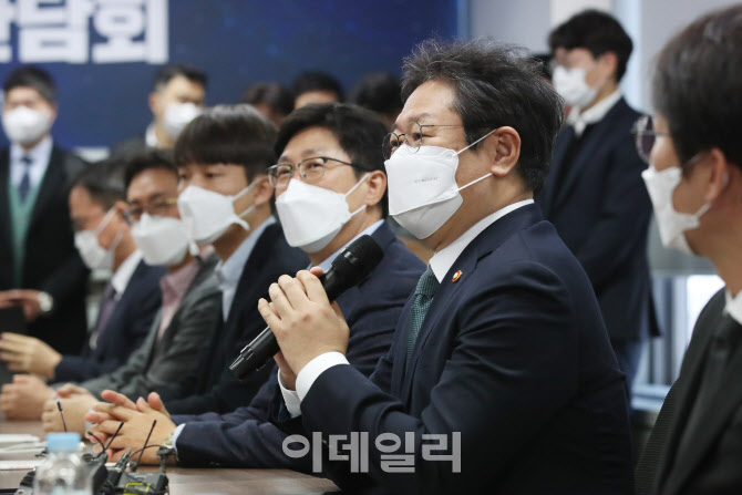 [포토]황희 장관, 게임산업계 현장 간담회 인사말