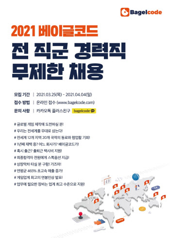 ‘상장 추진’ 베이글코드, 전 직군 경력직 ‘무제한’ 채용