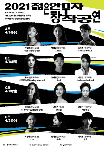 '2021 젊은안무자창작공연' 내달 14~21일 온·오프라인 공연