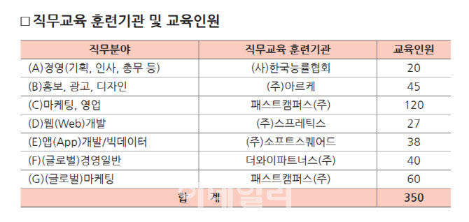 3M·코카콜라·쿠팡 '서울형 청년인턴 직무캠프' 350명 모집