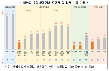 전문가들 “韓 인공지능·차량용 반도체 경쟁력 60점”