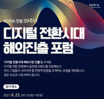 코트라, 23일 '디지털 전환시대 해외진출 포럼'