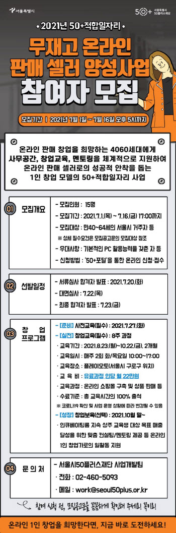 한옥고택 관리사·온라인 셀러…서울시, 중장년층 취·창업 지원