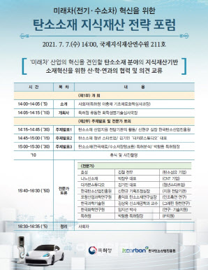 특허청·탄소산업진흥원, 7일 탄소소재 지식재산 전략포럼