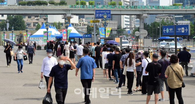 [포토]코로나19 신규 확진자 엿새째 1천명대