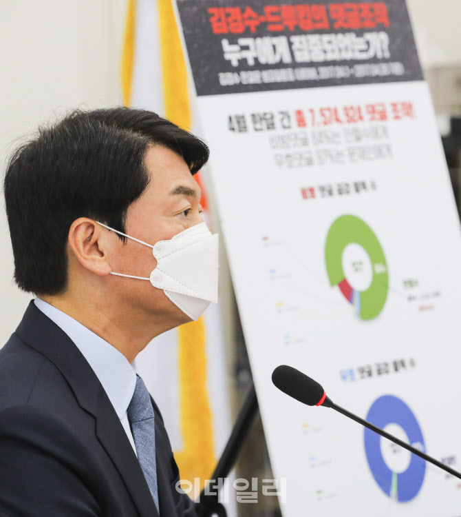 [포토]안철수 대표, 드루킹 댓글조작 대통령 입장 촉구