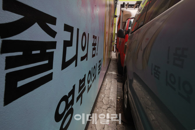 [포토]벽화 막은 윤석열 전 총장 지지자들