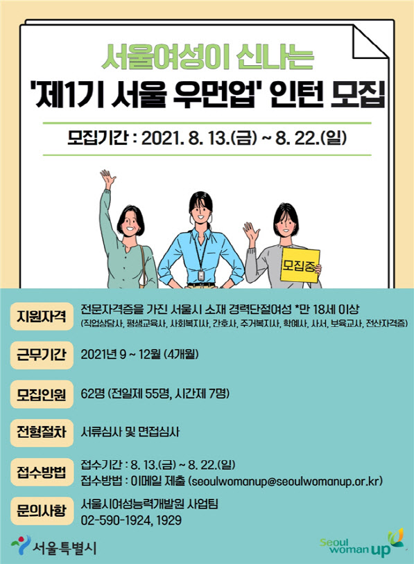 경단녀 장롱 면허 되살린다…서울시 ‘우먼업 인턴십’ 시행