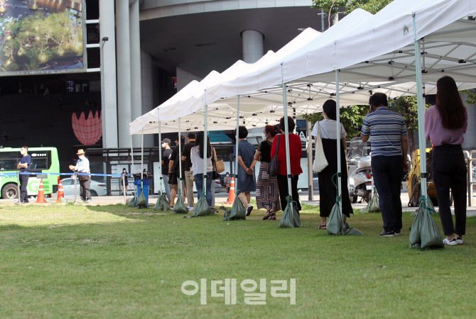 [포토] 이른 오전부터 검사 대기하는 시민들